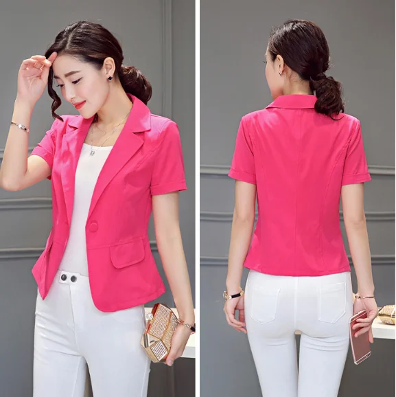 Mr. nut Летний Тонкий костюм для похудения женский пиджак черный и белый розовый