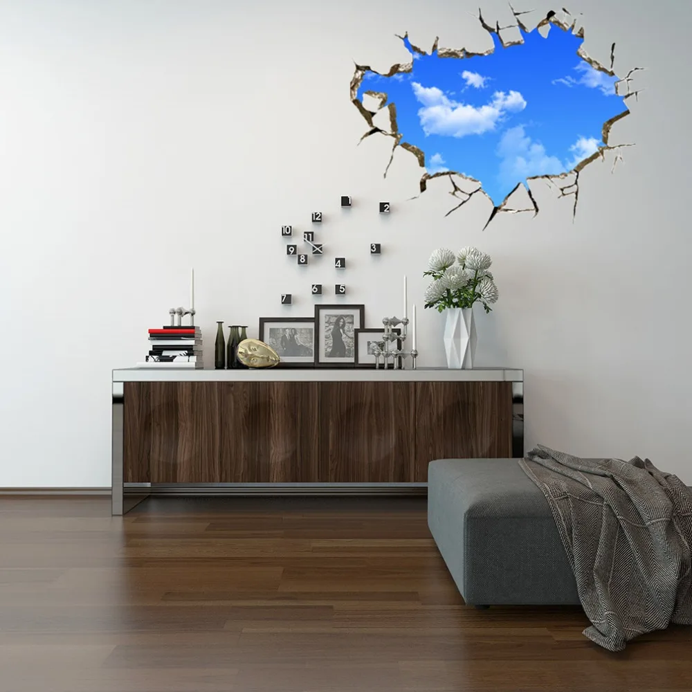 Креативный 3D стикер голубого неба стерео потолок гостиная спальня настенные