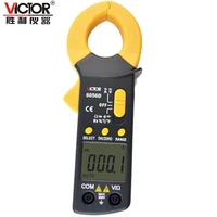 victor vc6056d clamp meter multimeter acdc current voltage resistance tester 600a 32mm jaw with black bag