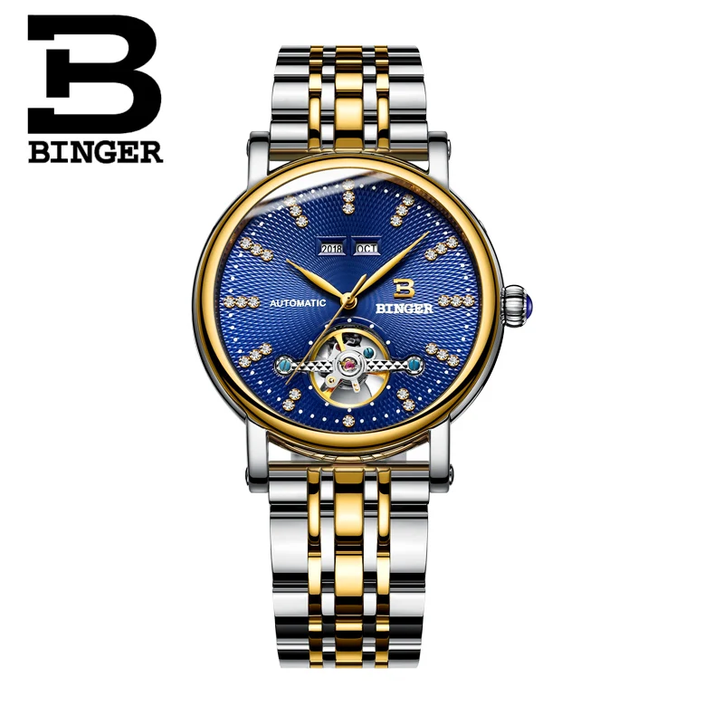 Новые швейцарские мужские часы BINGER роскошные брендовые автоматические