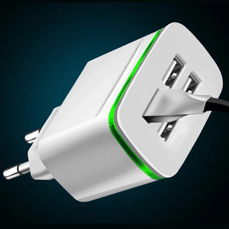 LuckGuard, USB зарядное устройство, штепсельная вилка европейского стандарта, 5 В, 4 порта, светодиодный светильник для путешествий, настенное зарядное устройство, адаптер для зарядки iPhone X, XS, MAX, 8, 7, samsung, S9, S8