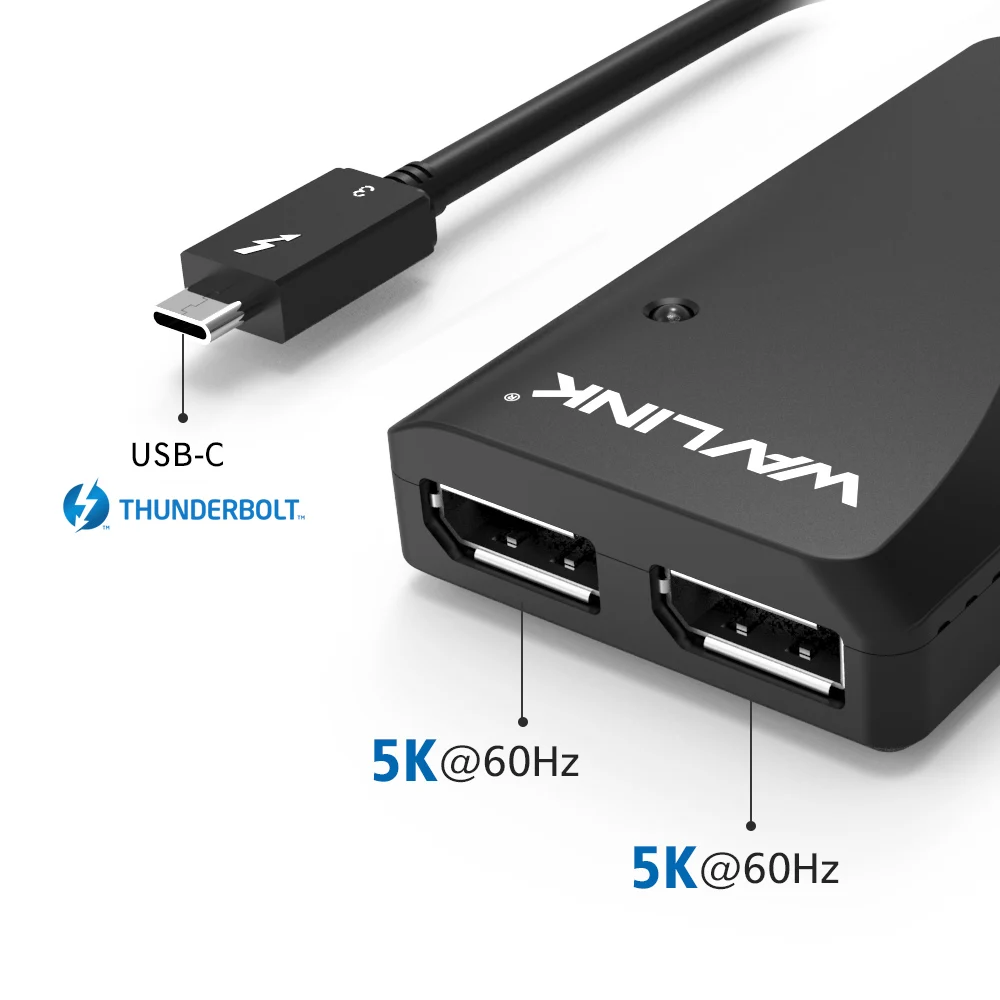 Адаптер Thunderbolt 3 USB C type концентратор DP двойной дисплей порт адаптер видео
