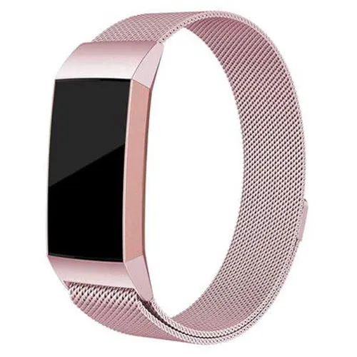 10 цветов Миланская петля заменить ремешок для Fitbit charge 3 часы браслет из нержавеющей стали ремень спортивный браслет для смарт-часов - Цвет: pink Gold
