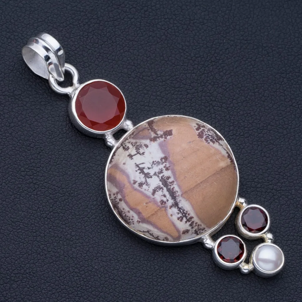 Натуральная яшма гранат речная жемчужина и сердолик в стиле панк бриллиантовая