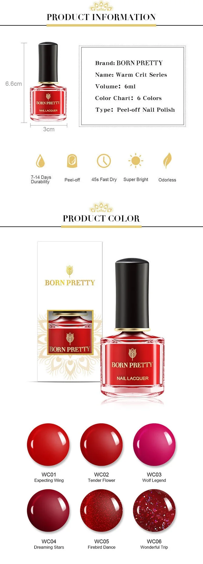 BORN PRETTY 48 цветов отшелушивается лак для ногтей художественное украшение блестки красочные быстросохнущие дизайн ногтей маникюрный лак