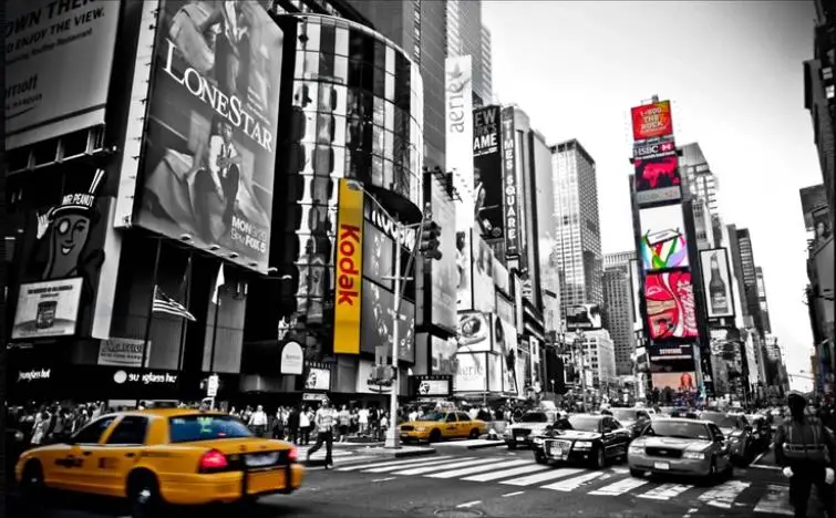 NY15 пользовательские обои Нью Йорк улица сцена Blakc и Белая настенная гостиная