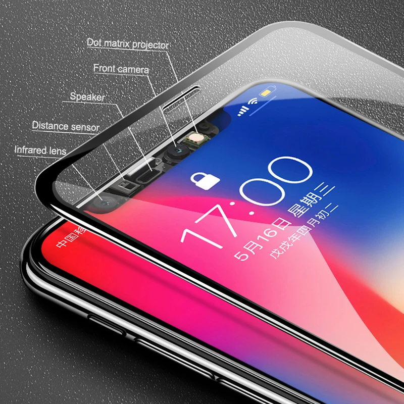 5D стекло для iPhone X XS Max Защитная пленка экрана из закаленного стекла Apple XR 2018