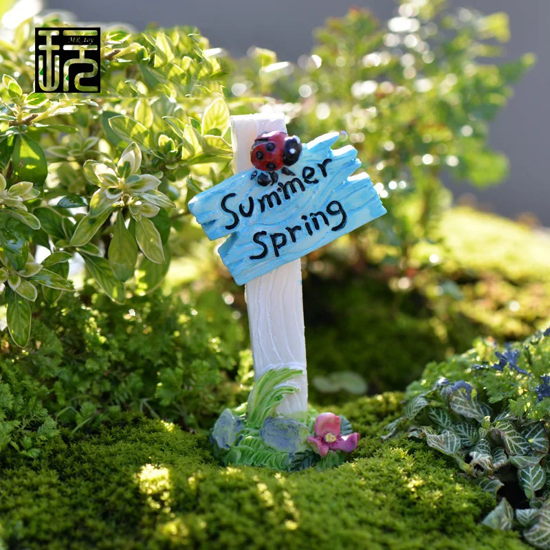 Изделия из смолы Божья коровка указатель украшения дорожные знаки фигурка для