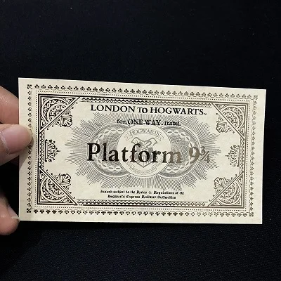 Platform Ticket Гарри Золотой мяч снитч с хогвартом Лондонский Экспресс Реплика билета на поезд и Knight Bus билетов и виселицы ожерелье - Цвет: Platform Ticket