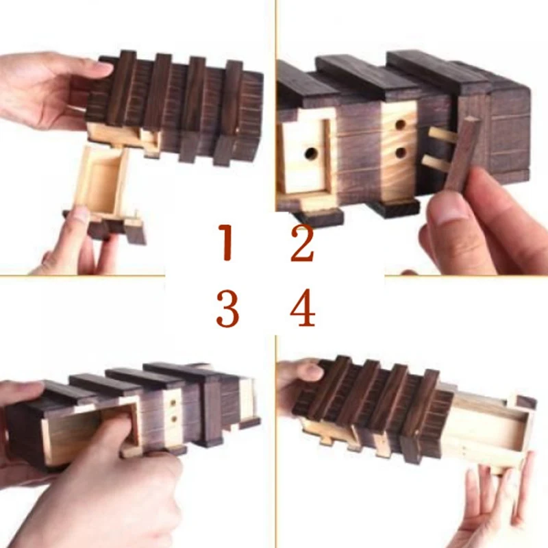 Китайский Винтажный Классический волшебный трюк деревянная коробка-головоломка