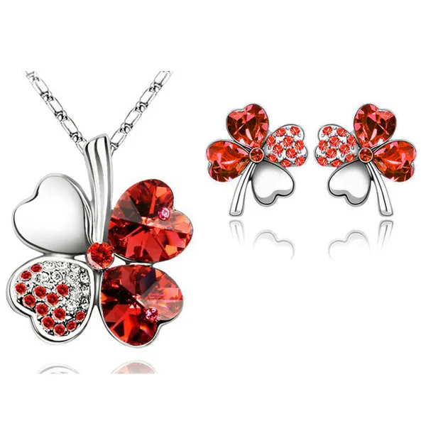 Комплект из колье и серёг с австрийским кристаллом|necklace earrings jewelry set|wedding setsfashion set |