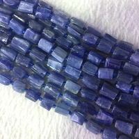 high quality natural genuine raw mineral dark blue kyanite nugget free form smooth beads 05486