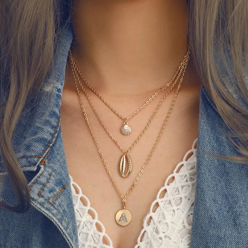 Лидер продаж 2021 новое модное ожерелье из сплава с ракушками дерева для женщин и