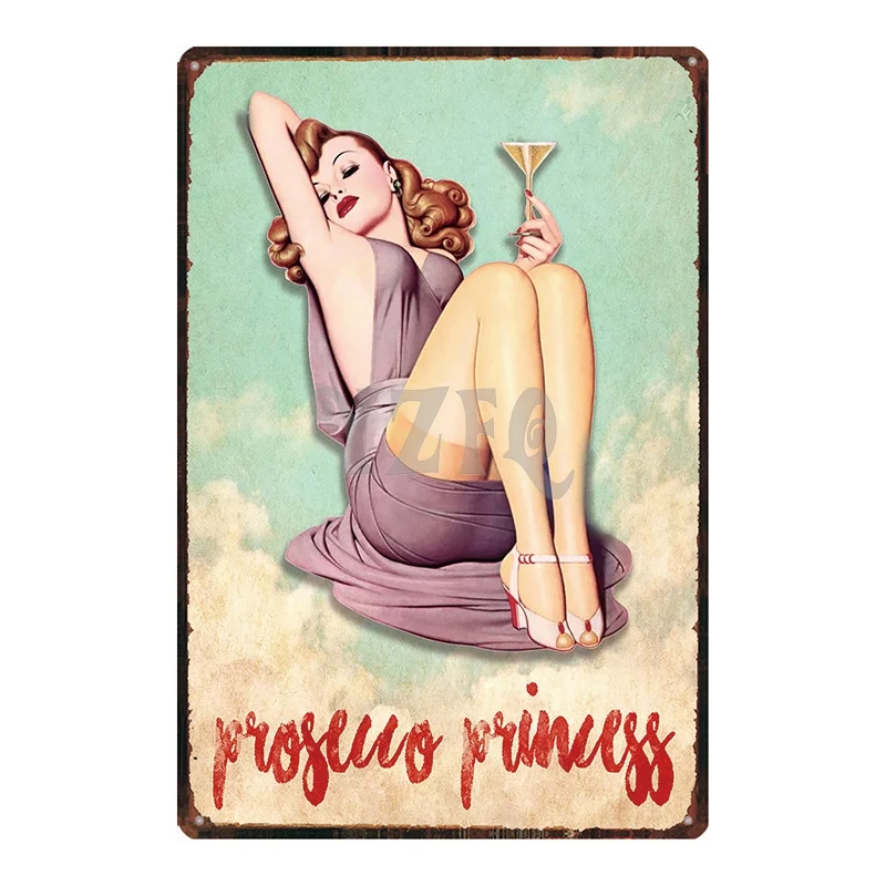 Hilda размера плюс Pin Up Girl Оловянная металлическая табличка металлическая винтажная настенная паба Кафе Магазин домашний Арт Декор Железный плакат Куадрос DU-2643 - Цвет: DU2647