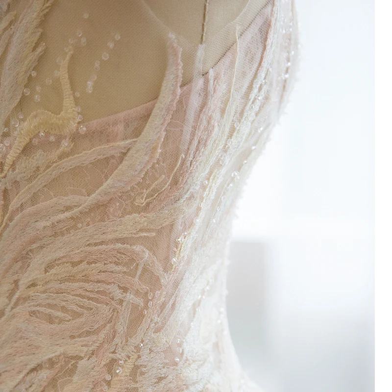 Vestidos de noiva Бохо Кружева Русалка свадебное платье невесты платье простое свадебное бальное платье настоящая фотография роскошное платье цвета шампанского