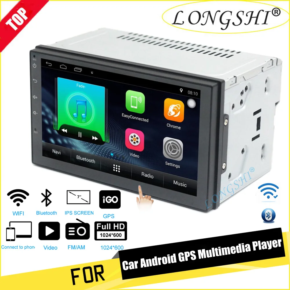 Автомобильный мультимедийный плеер LONGSHI Android 6 0 Bluetooth 2 Din универсальный GPS