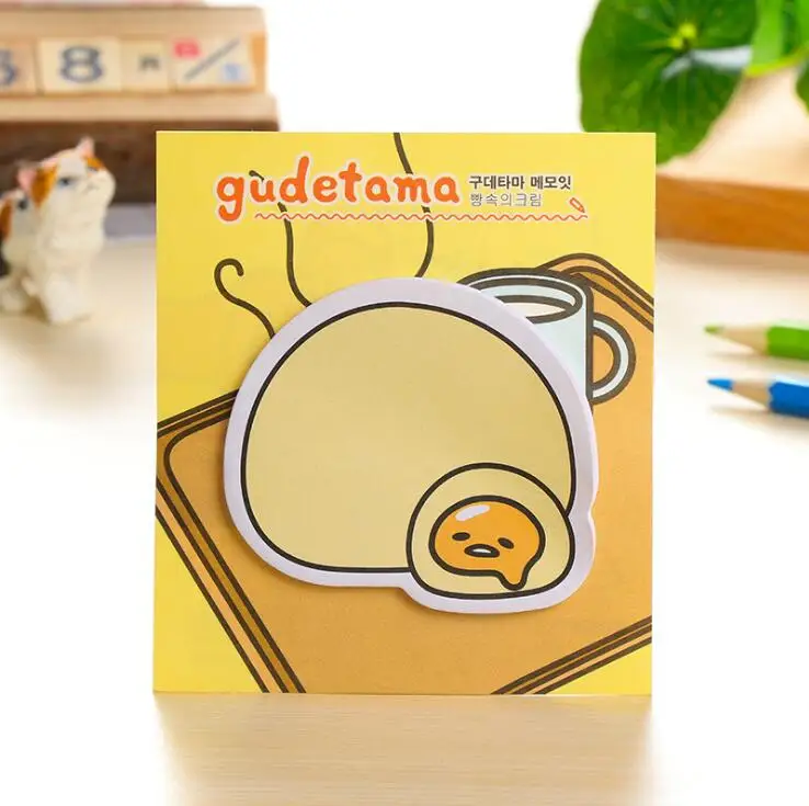Мультфильм Новое поступление Gudetama ленивое яйцо мини блокнот Липкие заметки Эсколар Papelaria школьные принадлежности наклейка-закладка