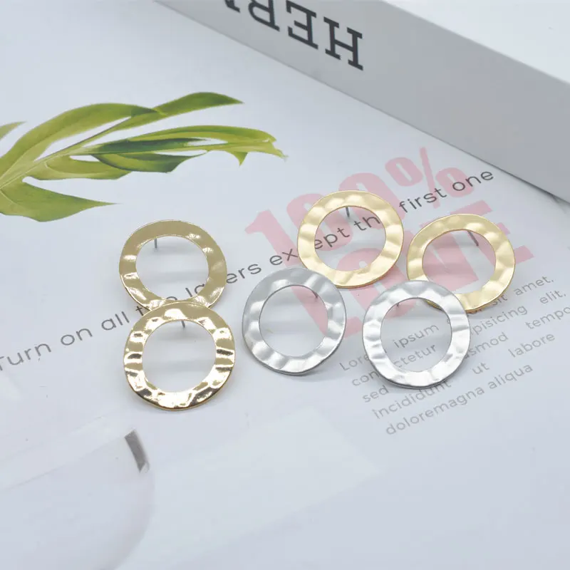 Женские серьги-гвоздики Carvejewl круглые матовые с золотым и серебряным покрытием
