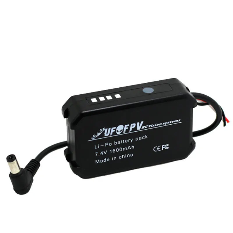UFOFPV 7.4V 1600mAh Lipo Battery Pack w/ LED Indicator For Fatshark HD2/V3 FPV Video Goggles Replace Part Power DIY | Игрушки и хобби