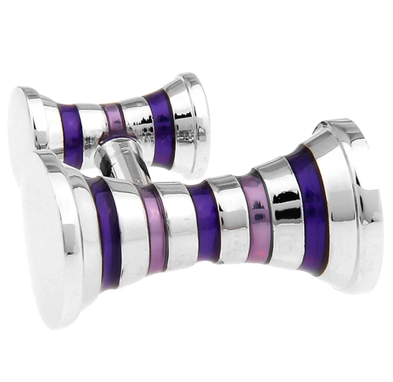 New Design! Factory Price Retail Men's Cufflinks Copper Material Blue Colour Stripe Design Enamel Cuff Links Free Shipping | Украшения
