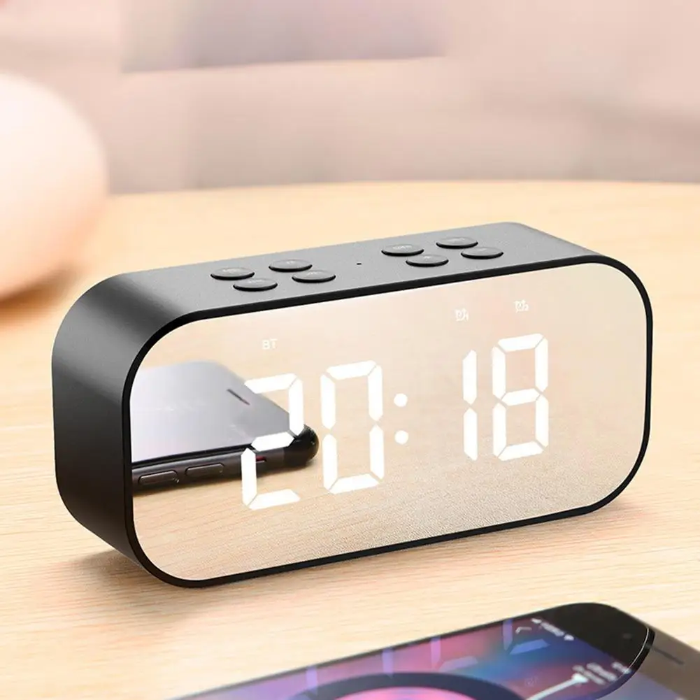 BT501 мини беспроводной Bluetooth сабвуфер динамик зеркало светодиодный дисплей будильник Горячая Распродажа