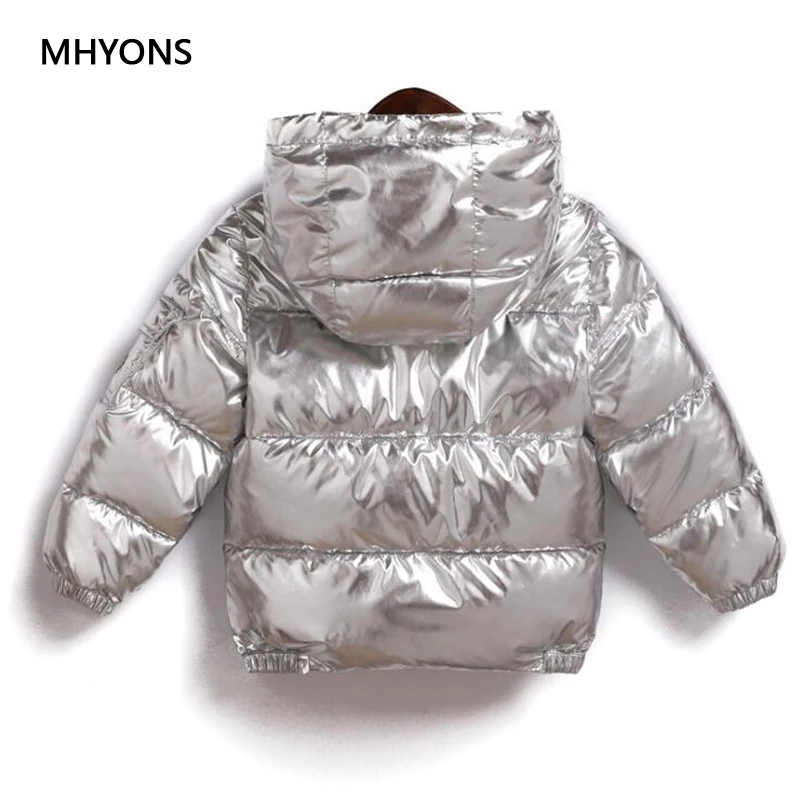 MHYONS Girl Winter Coat 2018 New Autumn Soft Jacket For Boys Children Kids Hooded Warm Outerwear Cool Golden Silver Coats |
