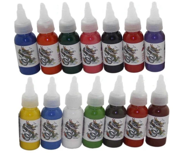 

14pcs tattoo ink kit pigments permanent makeup 30ml/bottle cosmetic manual paint 1oz