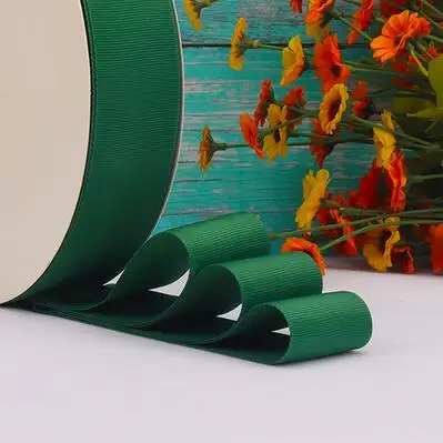 U PICK красочные(5 ярдов/партия) 3/" 10 мм Grosgrain ленты подарочная упаковка рождественские украшения ленты - Цвет: Dark green