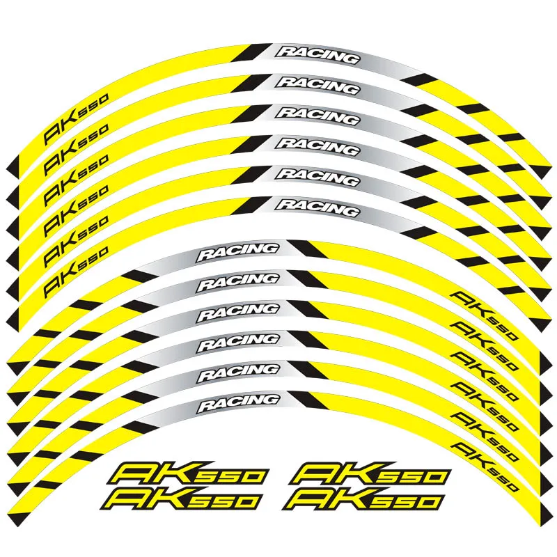 Высокое качество 12 шт подходит для мотоцикла колеса наклейка Полоса