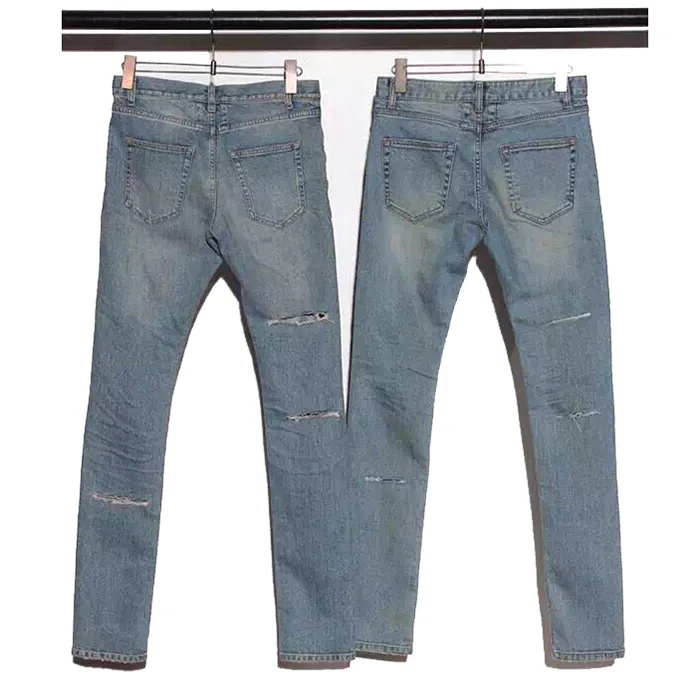 S-XXL ! Fashion Men's GD Small hole slim straight leg trousers male jeans gd casual singer costumes | Мужская одежда