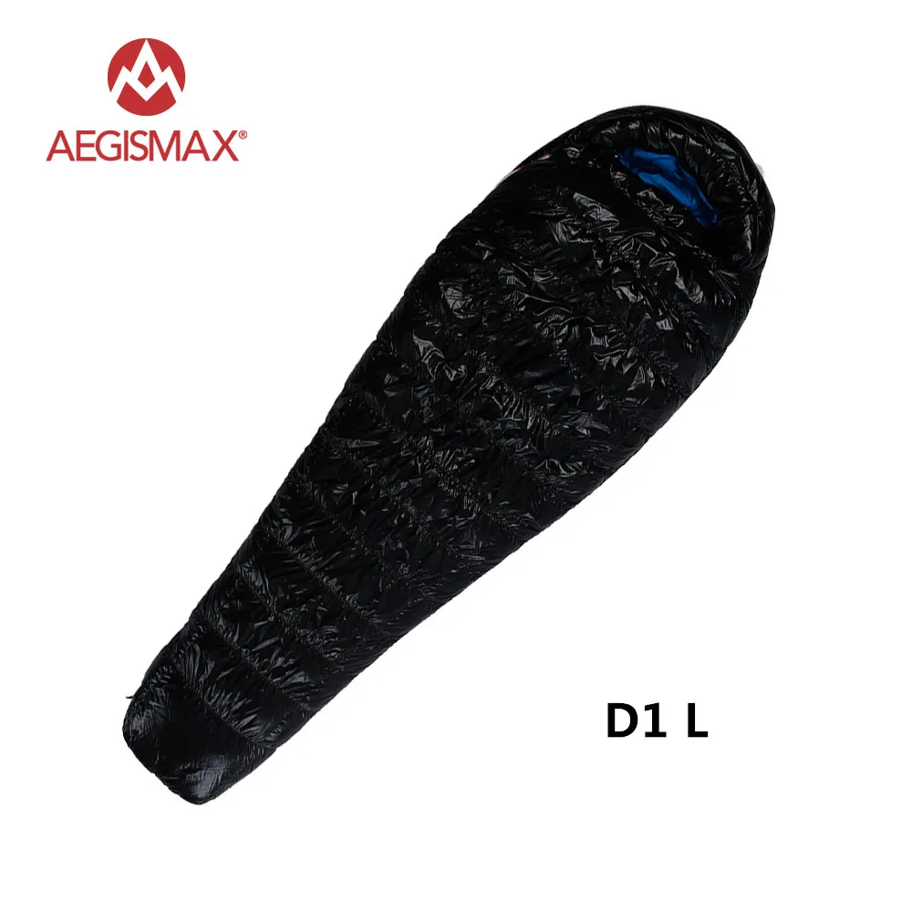D1 L Black AEGISMAX зимний профессиональный Сверхлегкий спальный мешок из 90% утиного пуха для кемпинга - Цвет: D1 L Black