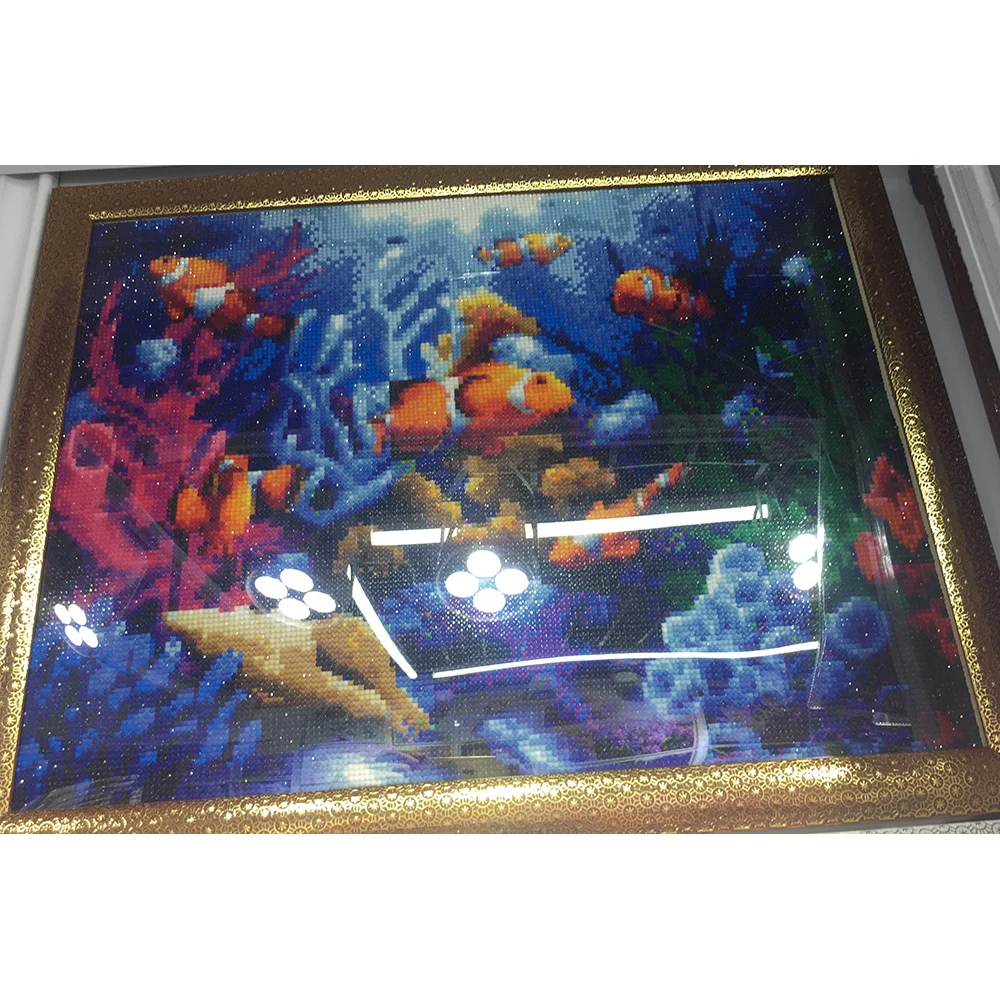 

Sea world fish DIY Crystal 5D full plastic diamond painting embroidery glue cross stitch kit art 3D mosaic square rhinestone