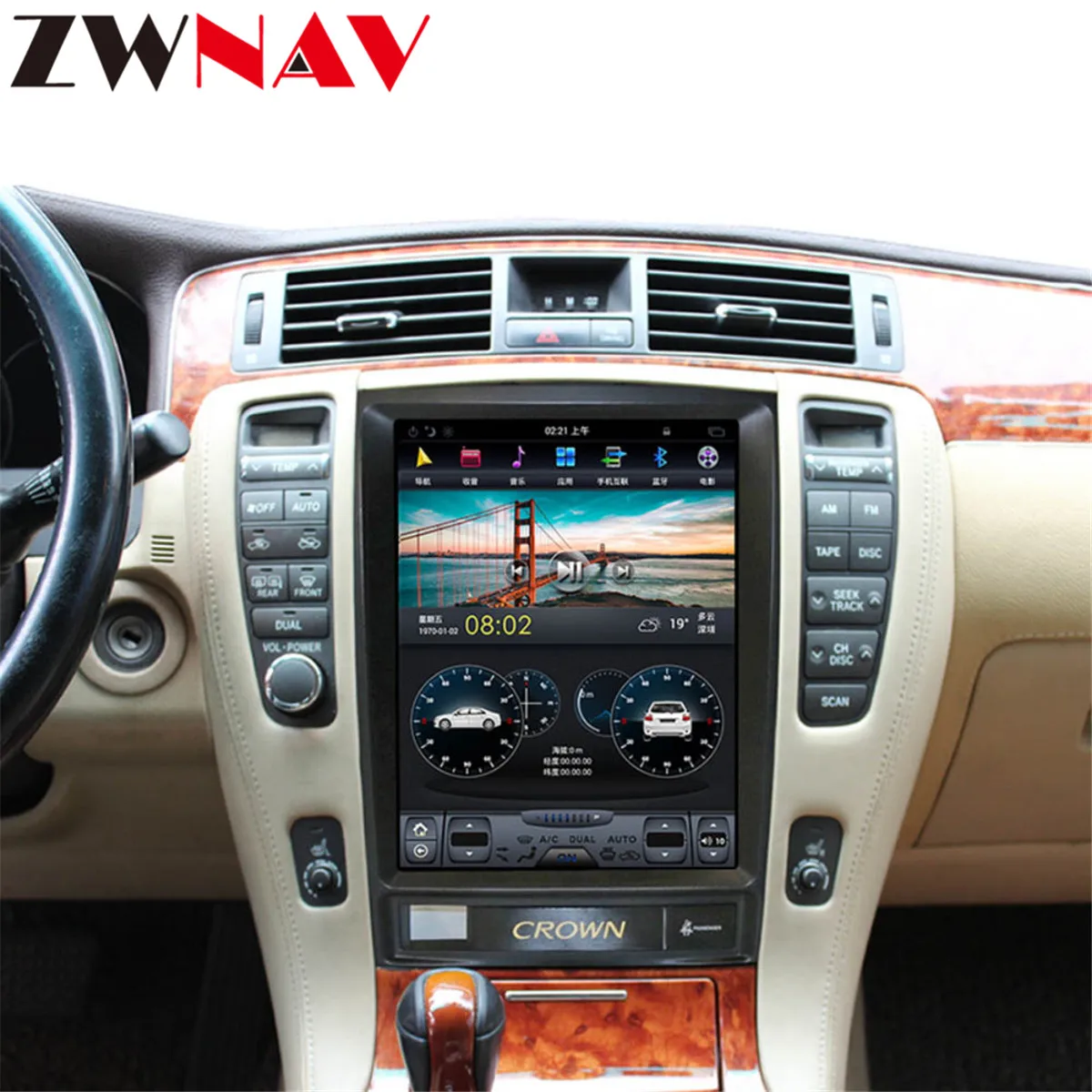 Автомагнитола Tesla style 4K большой экран 13 6 дюйма Android 8 1 для TOYOTA CROWN GPS-навигация аудио