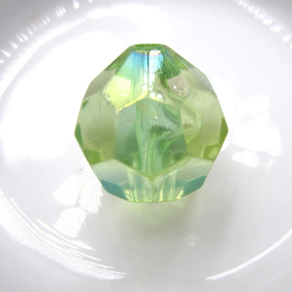 

Beads Manufactory AB Effect Green 20MM Acrylic Faceted Chunky Beads Transparent Round Bicone Hexagon Beads Kids Jewelry Making