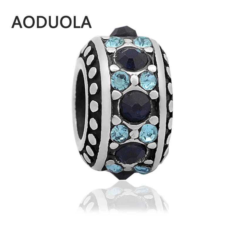 2 шт. в партии из нержавеющей стали Европейский разделитель со стразами бусины