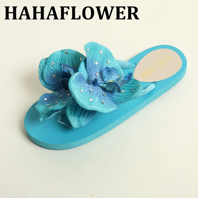 HAHAFLOWER/босоножки на танкетке со стразами женская летняя обувь Вьетнамки в
