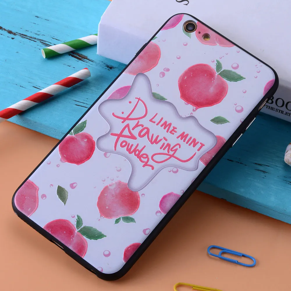 Дергаться розовый мультфильм свежие фрукты сочный персик чехол для Apple iPhone 6/6 S