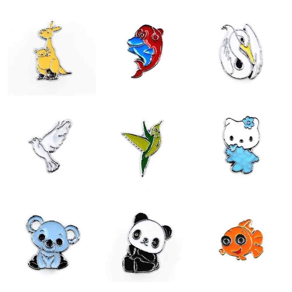 Микс милые анимационные кенгуру, панда, коала, лебедь эмалированные шармы 8 мм, подходят для женщин, делающих браслеты и браслеты своими руками.