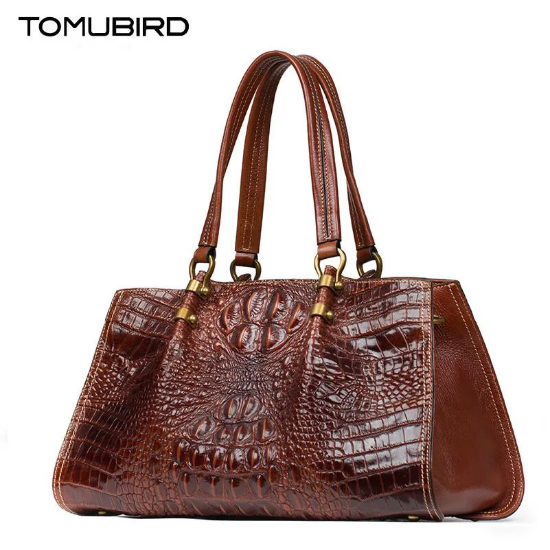 TOMUBIRD Новый превосходный натуральной кожи классический дизайнер тиснением
