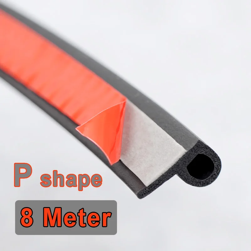 8M Small P Shape 9 тип двери автомобиля Sealig резиновая EPDM шумоизоляция Анти-пыль звукоизоляция автомобиля резиновое уплотнение - Цвет: 8M Small P Shape