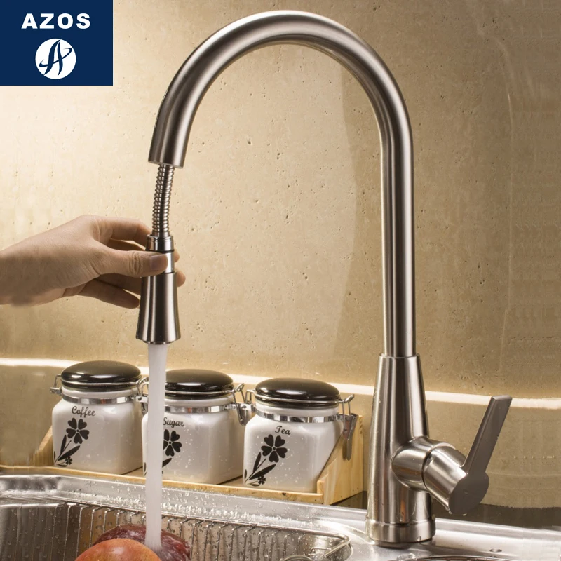 Смесители для кухонной раковины 2 цвета нержавеющая сталь хром полировка серебро