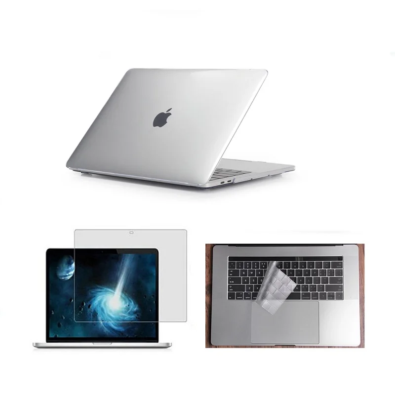 Кристально чистый жесткий чехол для Apple Macbook Air Retina Pro 11 12 13 15 с сенсорной панелью