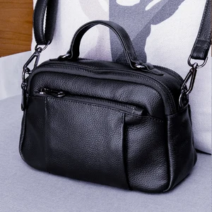 Сумка на плечо женская из натуральной кожи, модный саквояж кросс-боди, дизайнерский чемоданчик, повседневный мессенджер