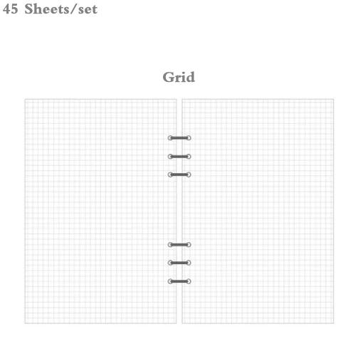 Grid A5 A6 A7 Notebook Refill Spiral Binder Planner Inner Page Inside Paper Planner Dairy Weekly Monthly Plan - Цвет: Grid