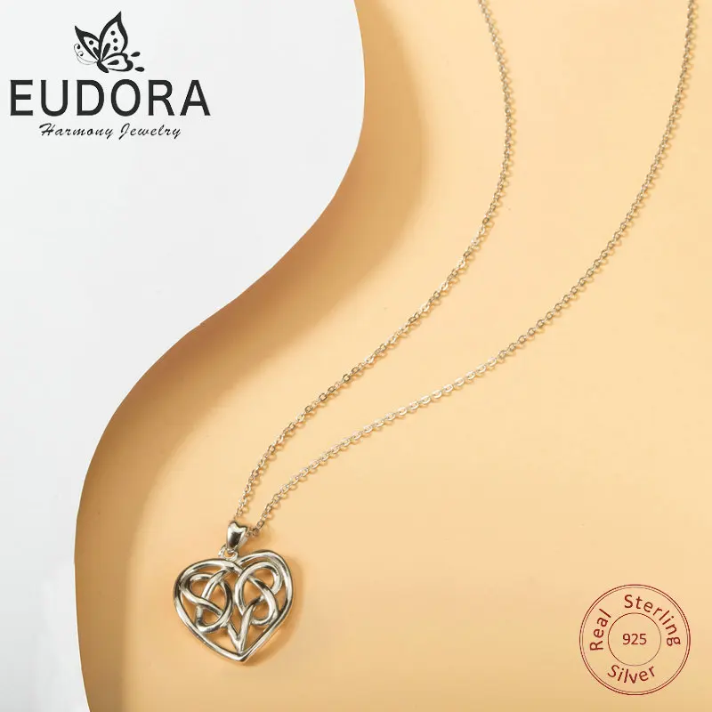 Ожерелье Eudora из стерлингового серебра 925 пробы с подвеской в форме сердца