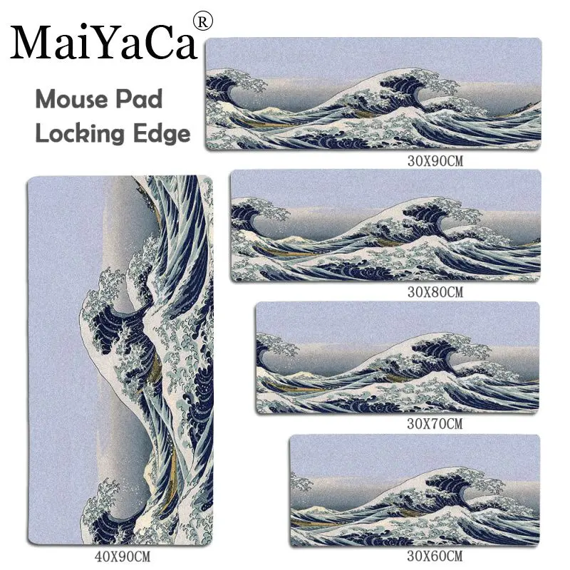 MaiYaCa большой коврик для мыши с волной компьютерный размер 40x90 см скоростная