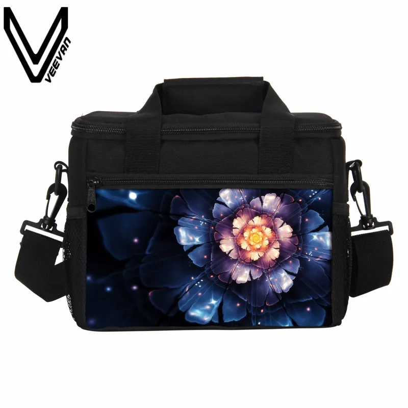 

Floral 3D Printing Thermo Lunch Bags Portable Insulated Cooler Bags Thermal Lunch Box Food Picnic Handbag Storage Container