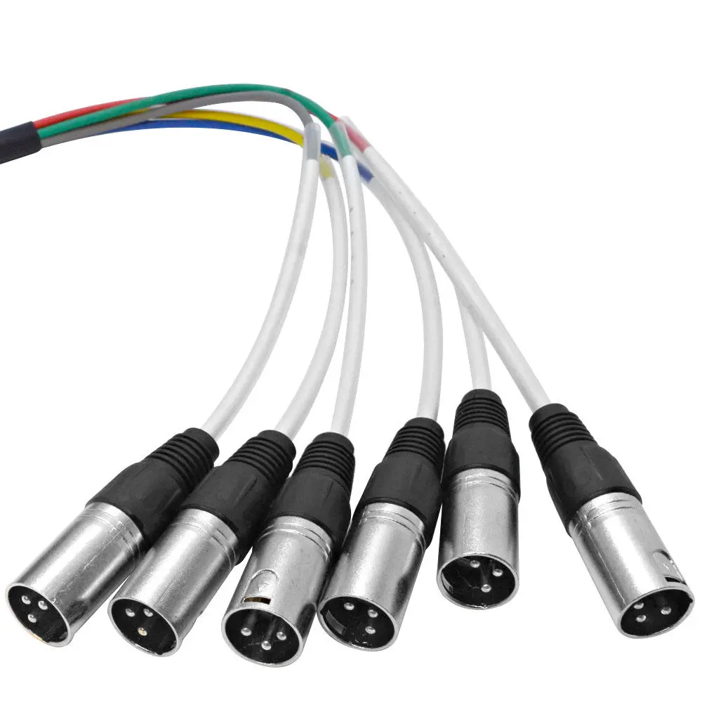 NMBJCKO Audio 6 канальный цветной кабель XLR 2 фута Новый Pro Audio|Кабели VGA| |