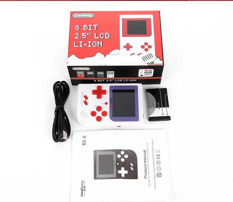 Coolbaby RS-6 8 бит мини портативная игровая консоль 2 0 дюймов LCD для детей игровой плеер