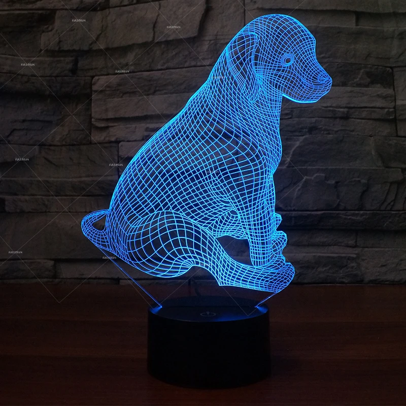 PET Addiction lovely dog Puppy design illusion LED Table Lamps Novelty lighting as christmas present ideas | Лампы и освещение